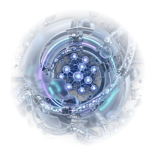 AI & ML Infrastructure Glassmorphic Figure